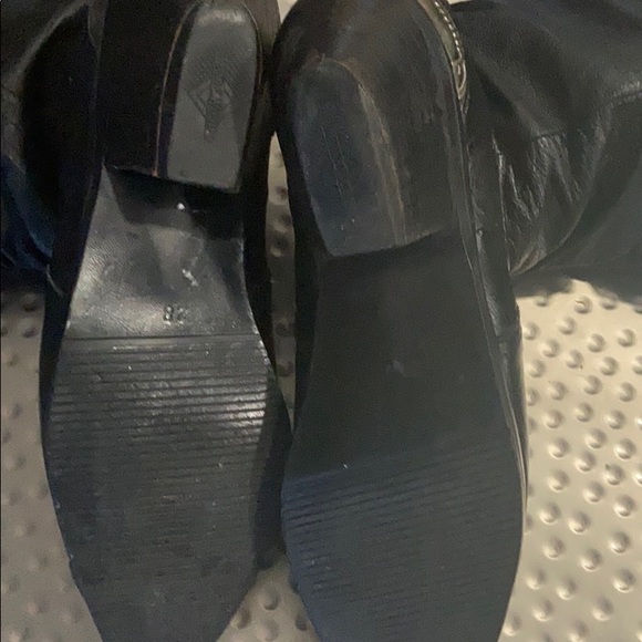 Maine Woods Black Leather Cowboy Boots Silver Heel - Picture 6 of 10